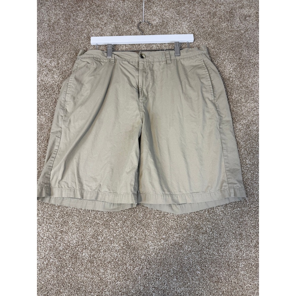 Disney Parks Employee Mens Mickey Mouse Embroidered Khaki Chino Shorts Tan 36